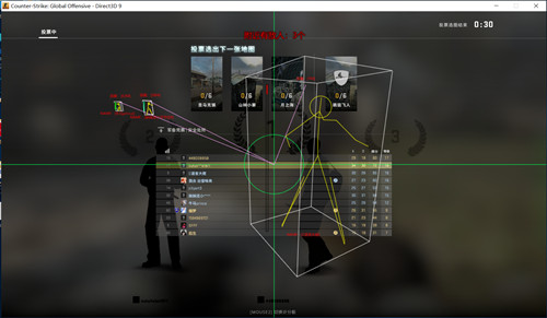 CSGO官匹夜雨方框骨骼显距绘制辅助